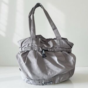 See By Chloe Nylon Taupe Gray Zipper Draw String Bag